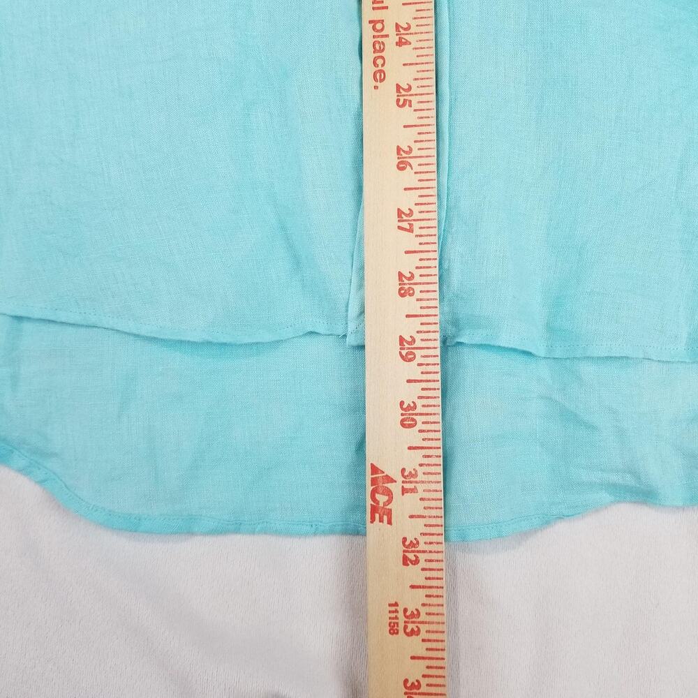 Ralph Lauren Shirt Mens XL Blue 100% Linen Aqua Blue Pink Pony Outdoor Beach - Picture 8 of 9